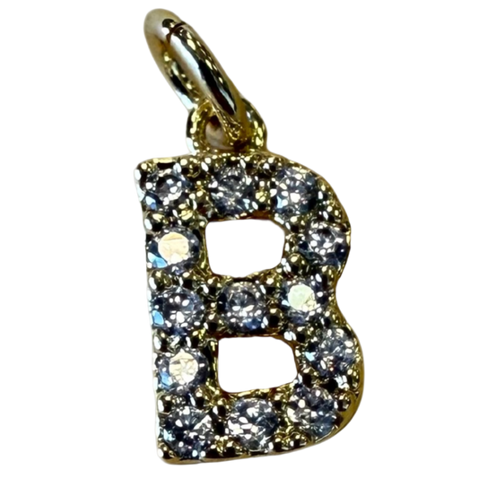 SMALL DIAMOND GOLD INITIAL CHARM