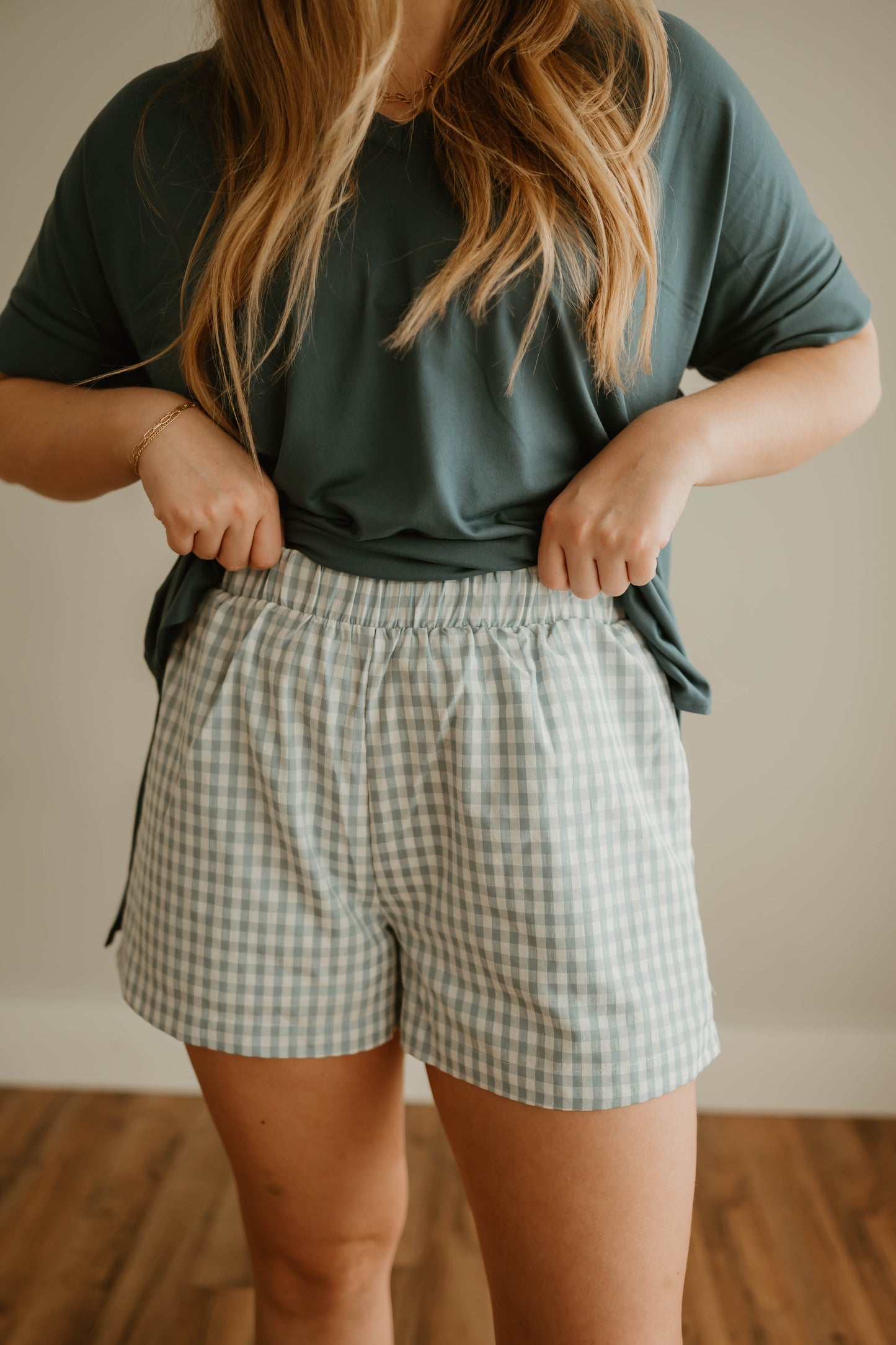 BLUE CHECKERED SHORTS