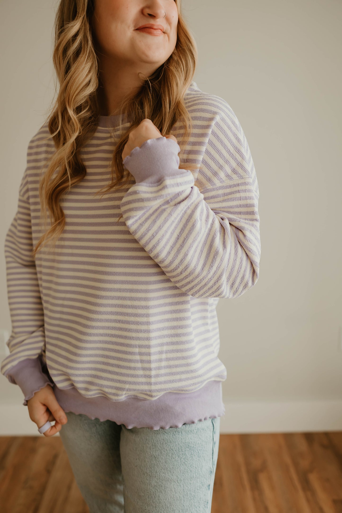 LAVENDER STRIPED LONG SLEEVE