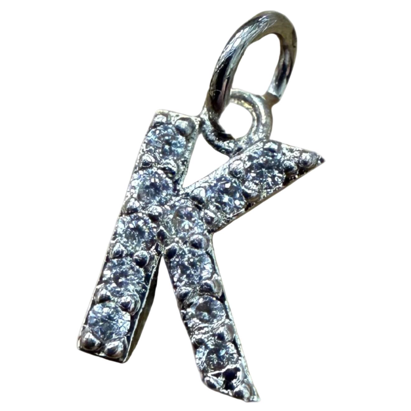 SMALL DIAMOND SILVER INITIAL CHARM