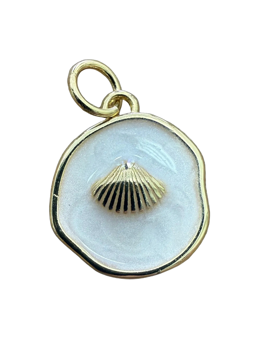 WHITE SHELL CIRCLE CHARM