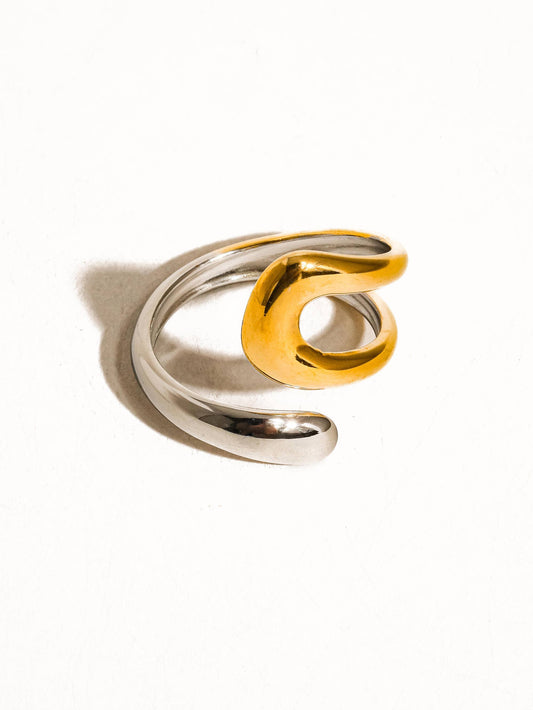 GOLD SILVER NON TARNISH WRAP RING