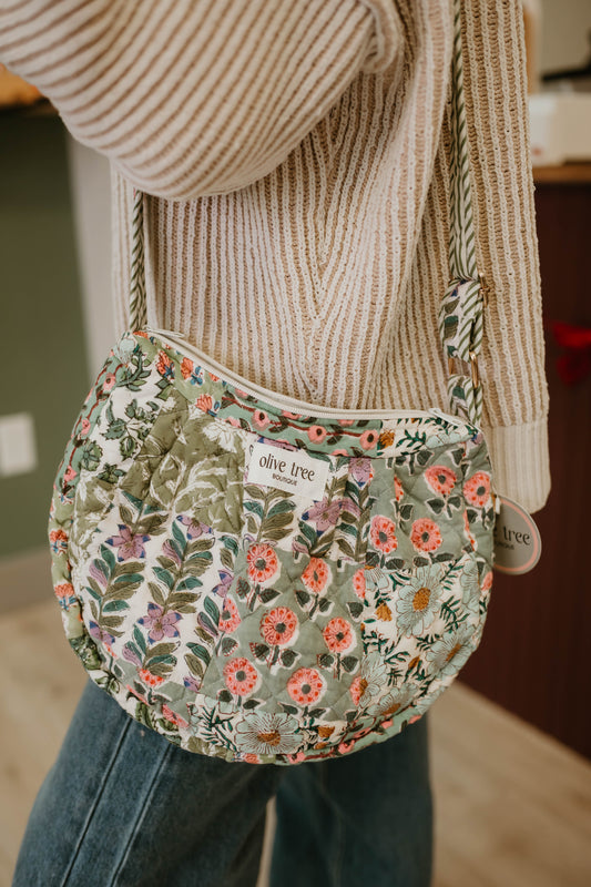 SAGE QUILTED PATCHWORK CROSSBODY