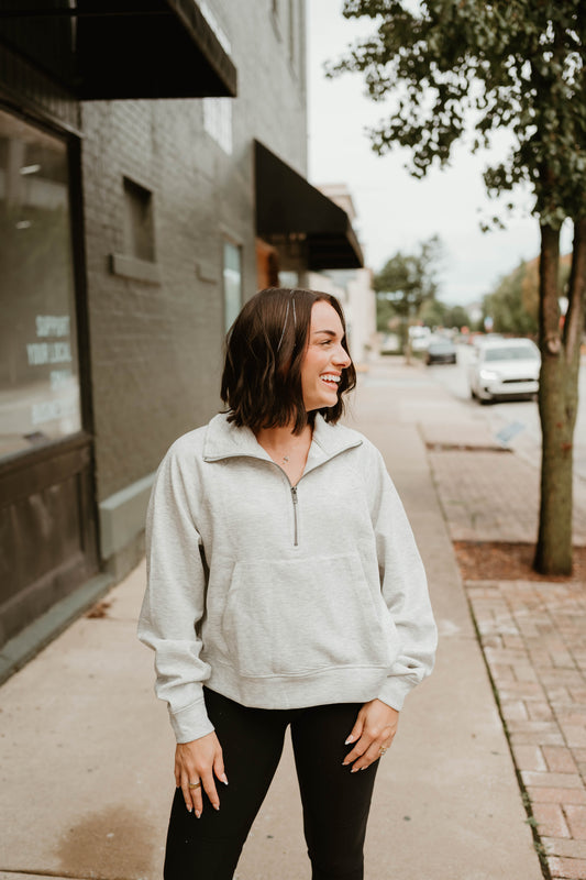 HEATHERED GRAY HALF ZIP SCUBA