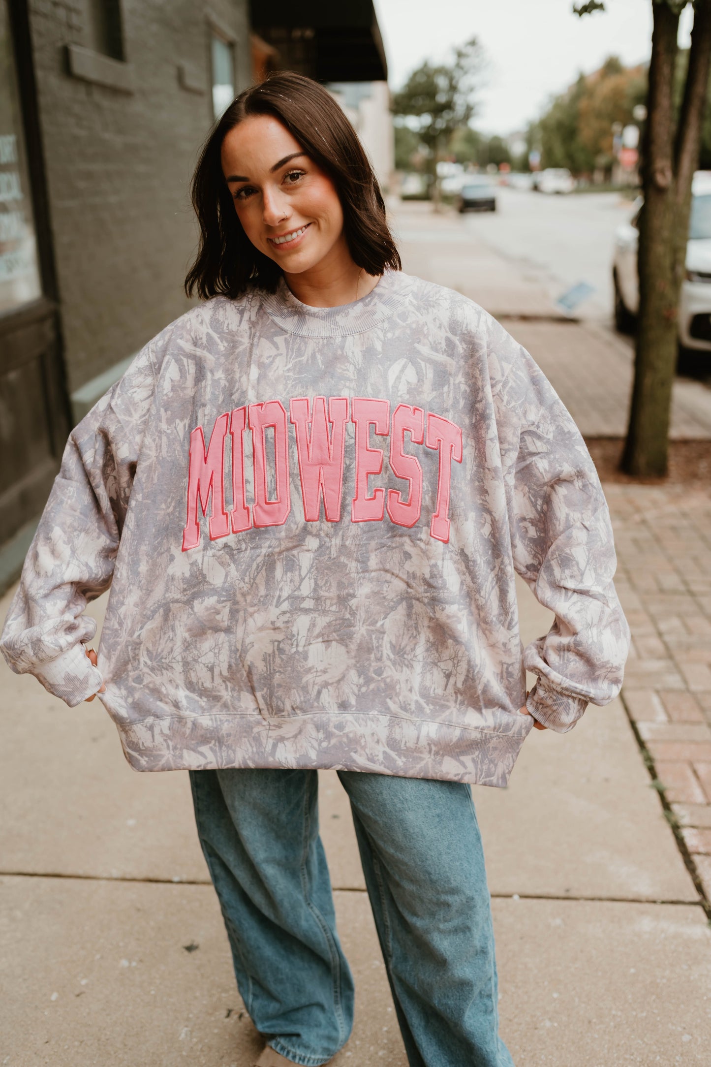 EMBROIDERED CAMO MIDWEST MOCKNECK