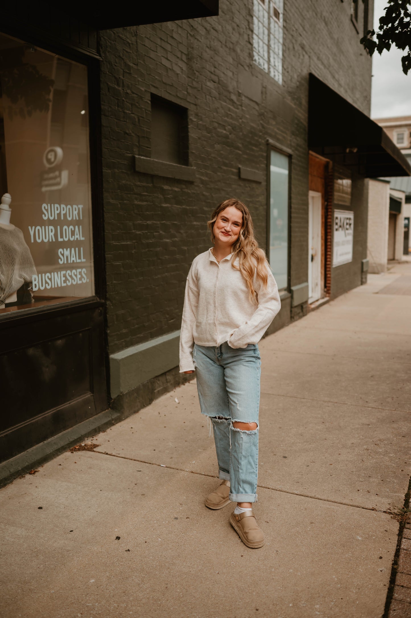 OATMEAL BUTTON FRONT CARDIGAN