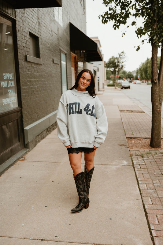 PHIL 4:13 MOCK NECK PULLOVER