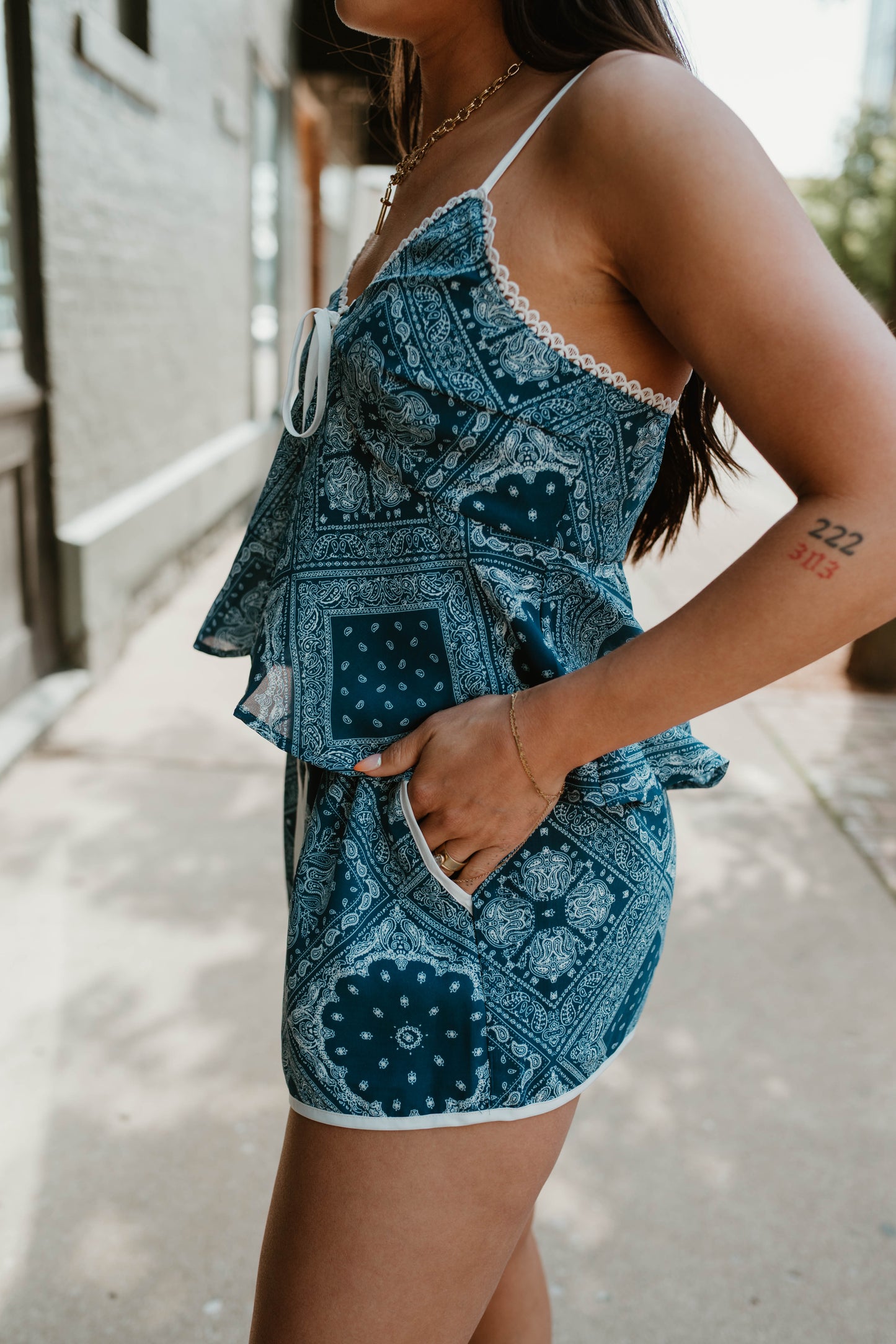 BLUE + WHITE BANDANA SET