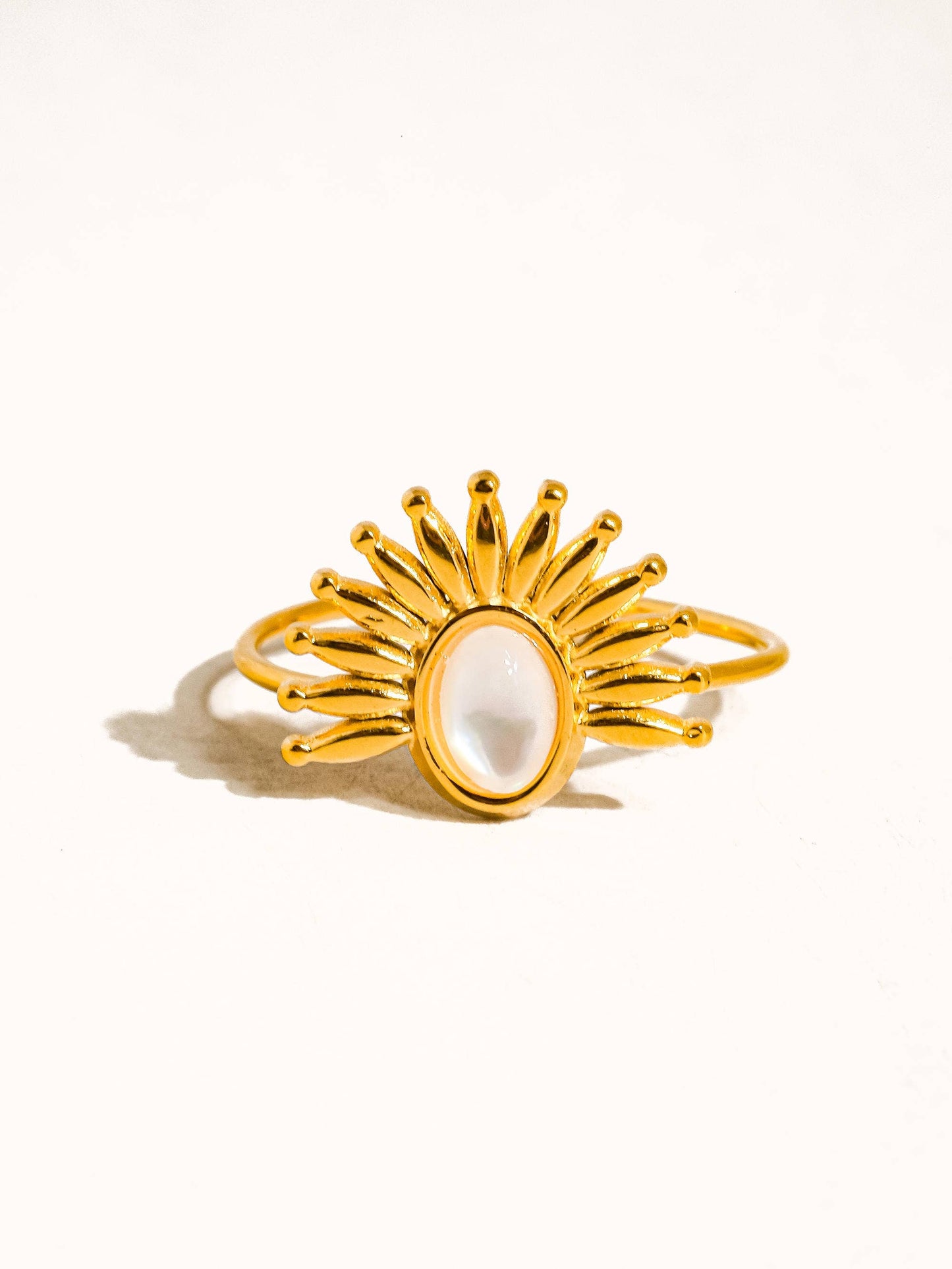 NON TARNISH SUN STONE RING