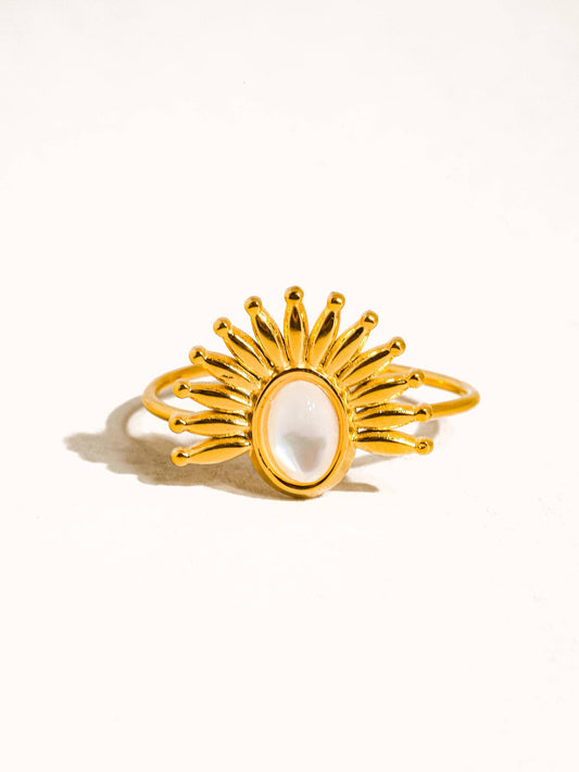 NON TARNISH SUN STONE RING