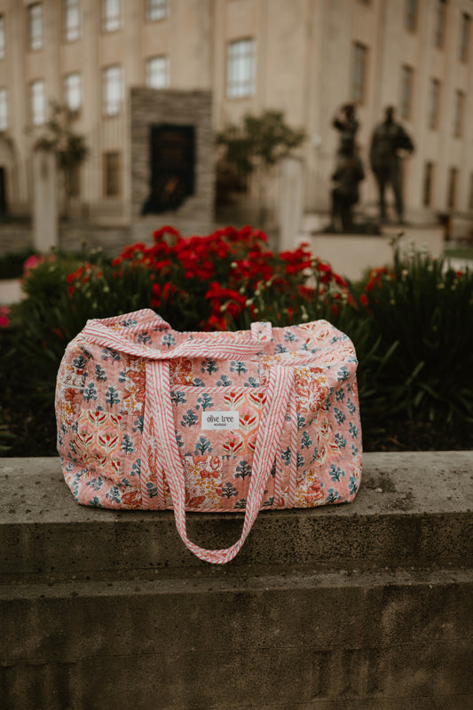 PINK PATCH QUILTED DUFFLE
