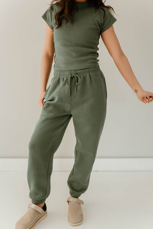 SAGE SHORT SLEEVE + JOGGER LOUNGE SET