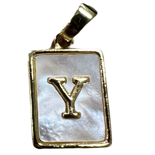 GOLD + OPAL INITIAL PENDANT