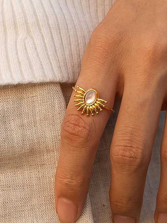 NON TARNISH SUN STONE RING