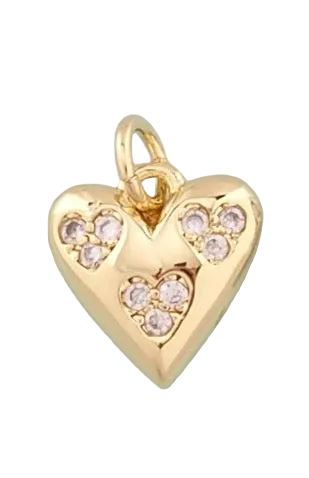 SMALL GOLD DIAMOND HEART CHARM
