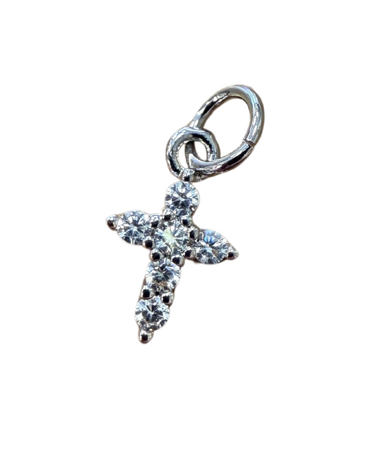 MINI DIAMOND CROSS CHARM