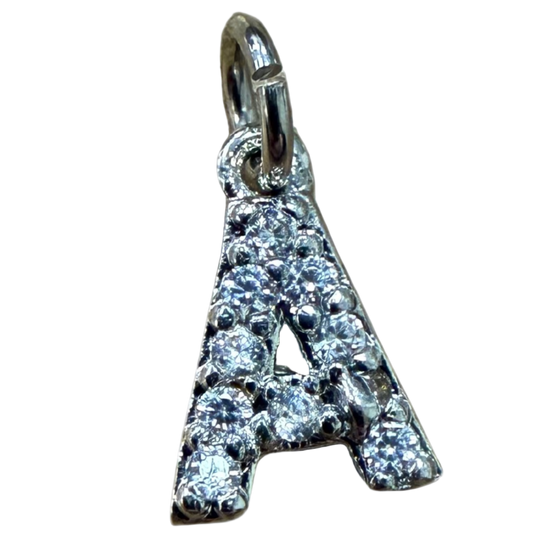 SMALL DIAMOND SILVER INITIAL CHARM