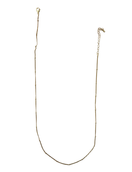 18IN THIN BEADED DANGLE CHAIN + 2IN EXTENDER