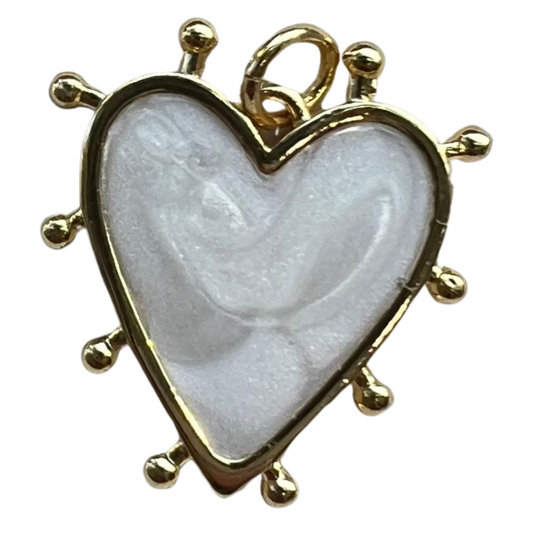 EDGED OPAL HEART CHARM