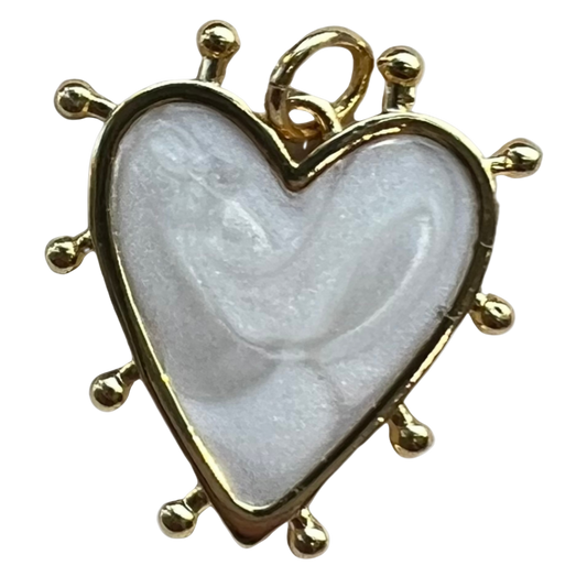 EDGED OPAL HEART CHARM