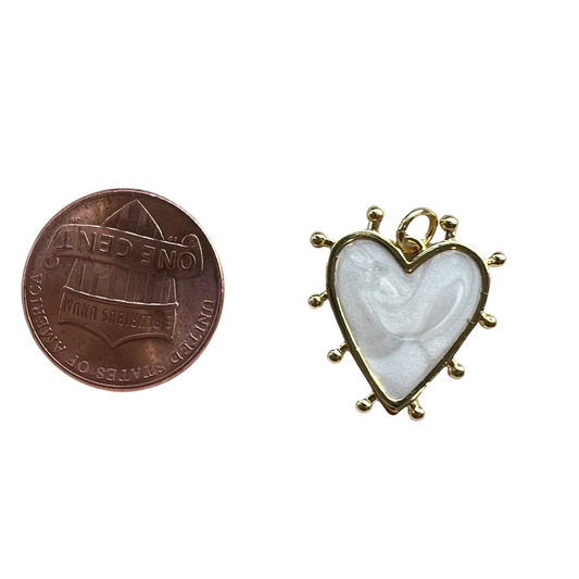 EDGED OPAL HEART CHARM