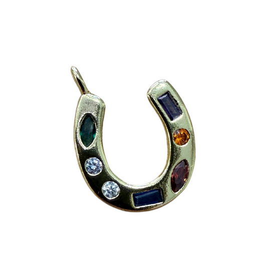 GEM HORSE SHOE CHARM