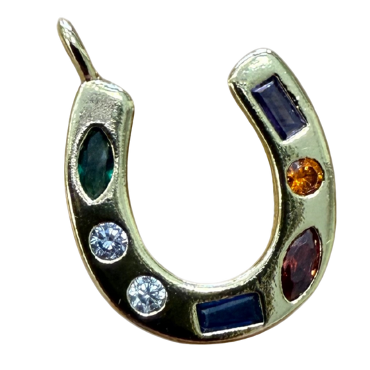 GEM HORSE SHOE CHARM