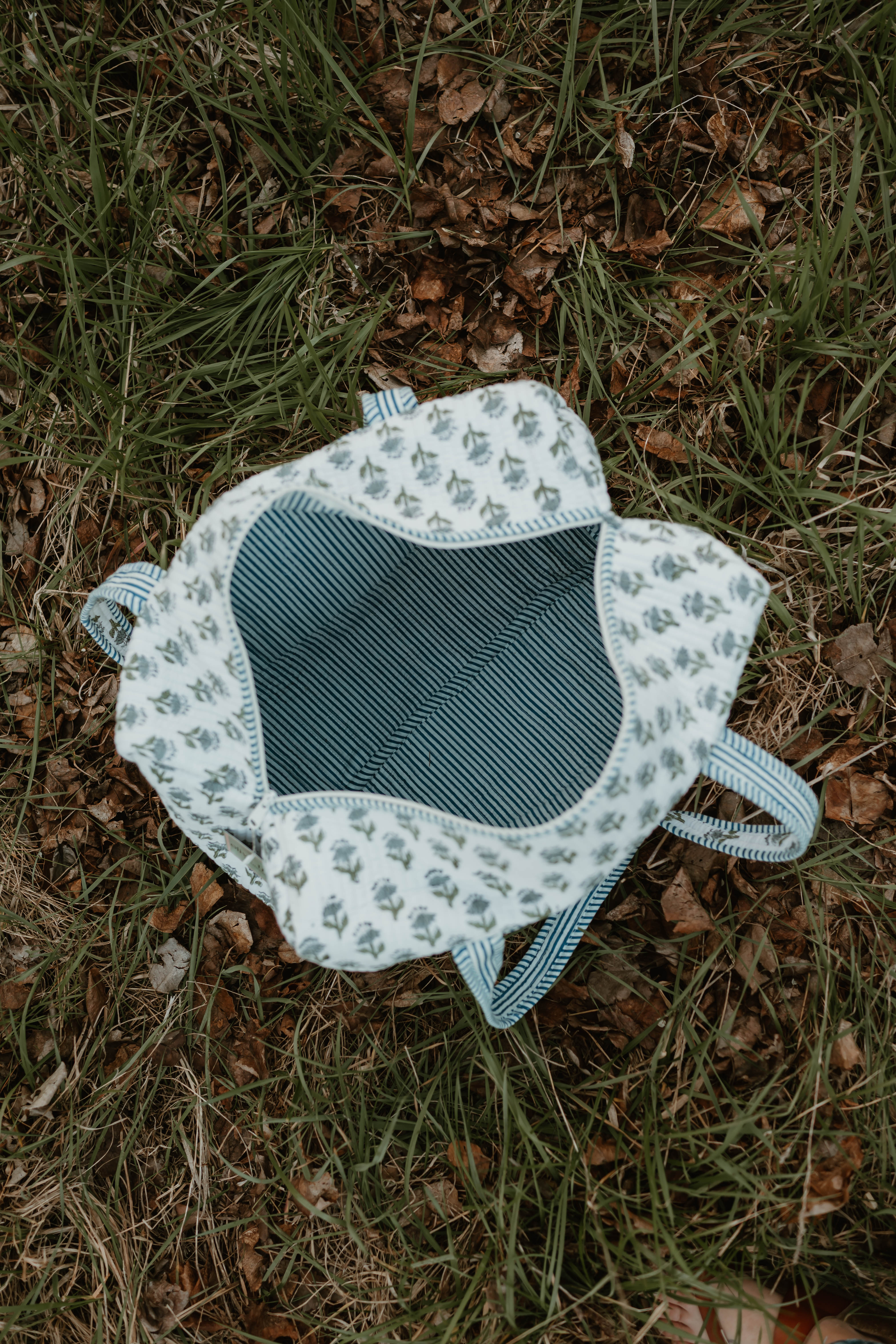 BLUE + GREEN FLORAL DUFFLE BAG