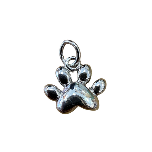 SILVER PAW PRINT CHARM