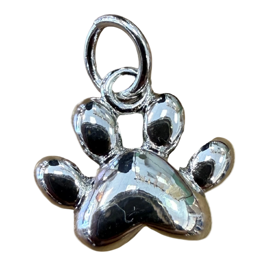 SILVER PAW PRINT CHARM