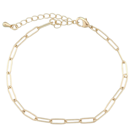 GOLD PAPERCLIP CLIP BRACELET CHAIN