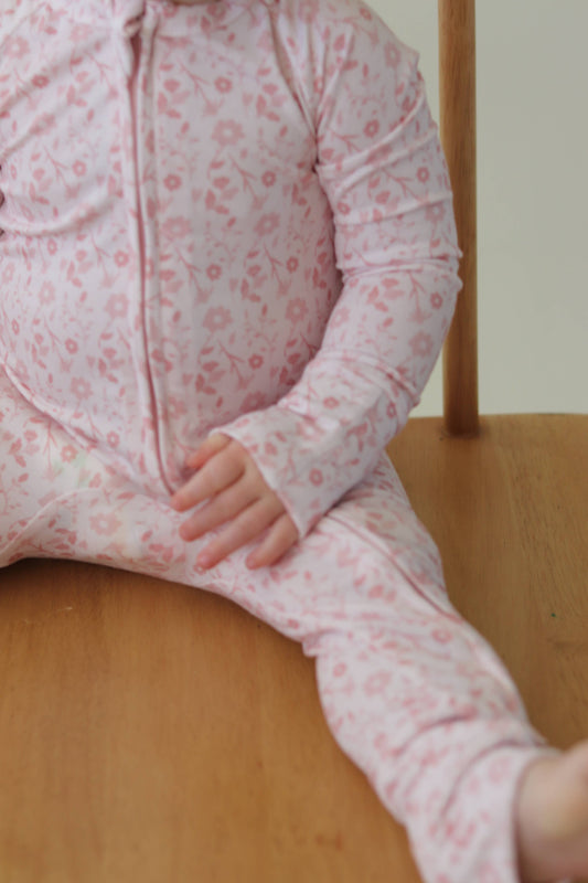 Pink Petal Zip Pajamas