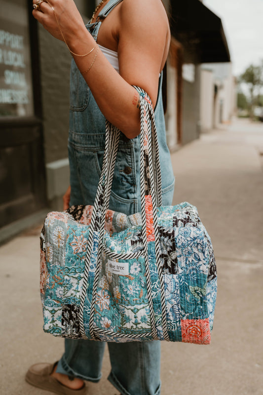 MIDNIGHT QUILTED PATCHWORK SMALL DUFFLE