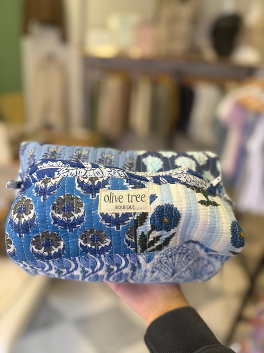 BLUE PATCH MAKE UP POUCH