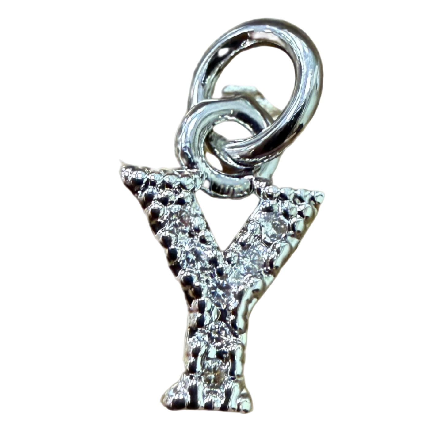 SMALL DIAMOND SILVER INITIAL CHARM