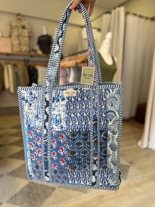 BLUE PATCH TOTE BAG