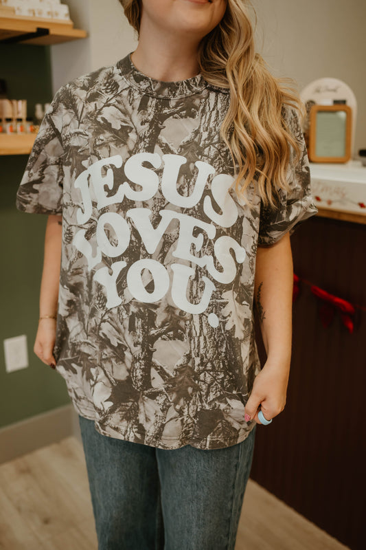 BLACK + WHITE CAMO JLY HEAVY WEIGHT TEE