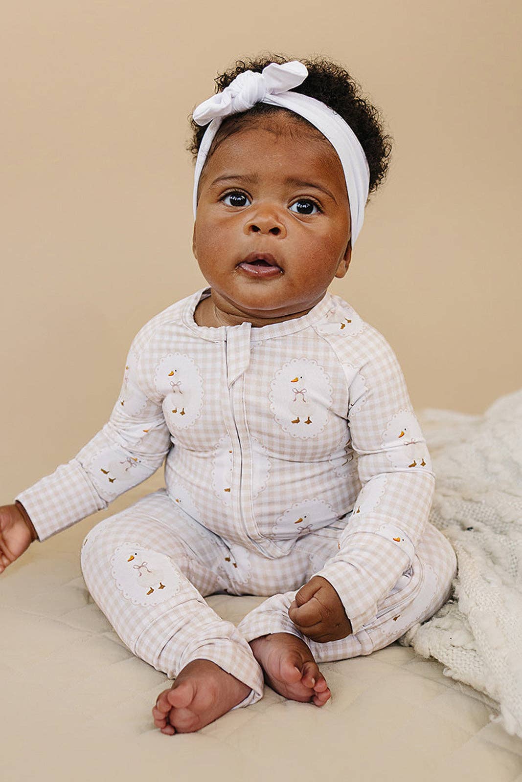 Bamboo Zip Romper | Gingham & Goose