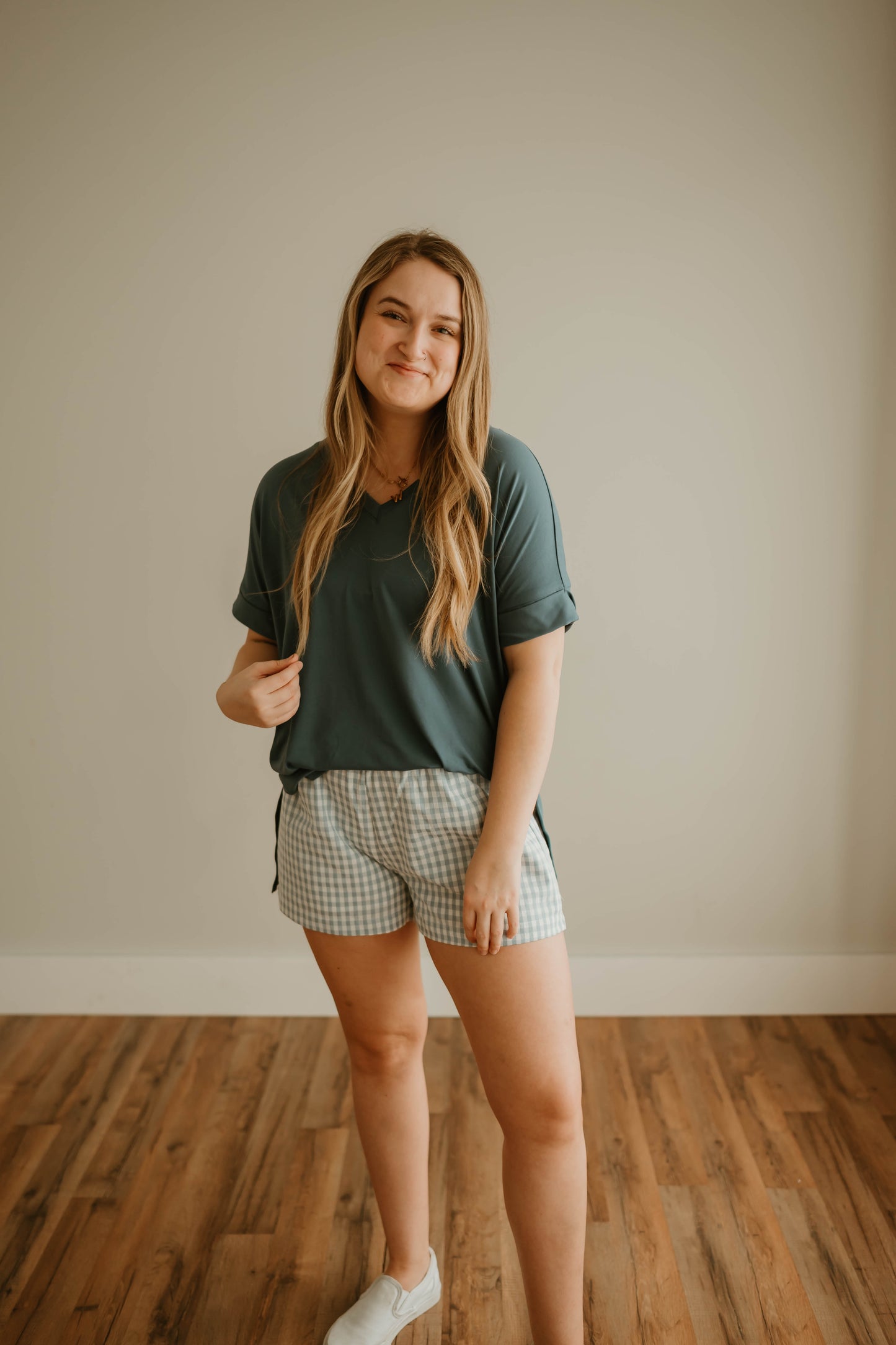 BLUE CHECKERED SHORTS