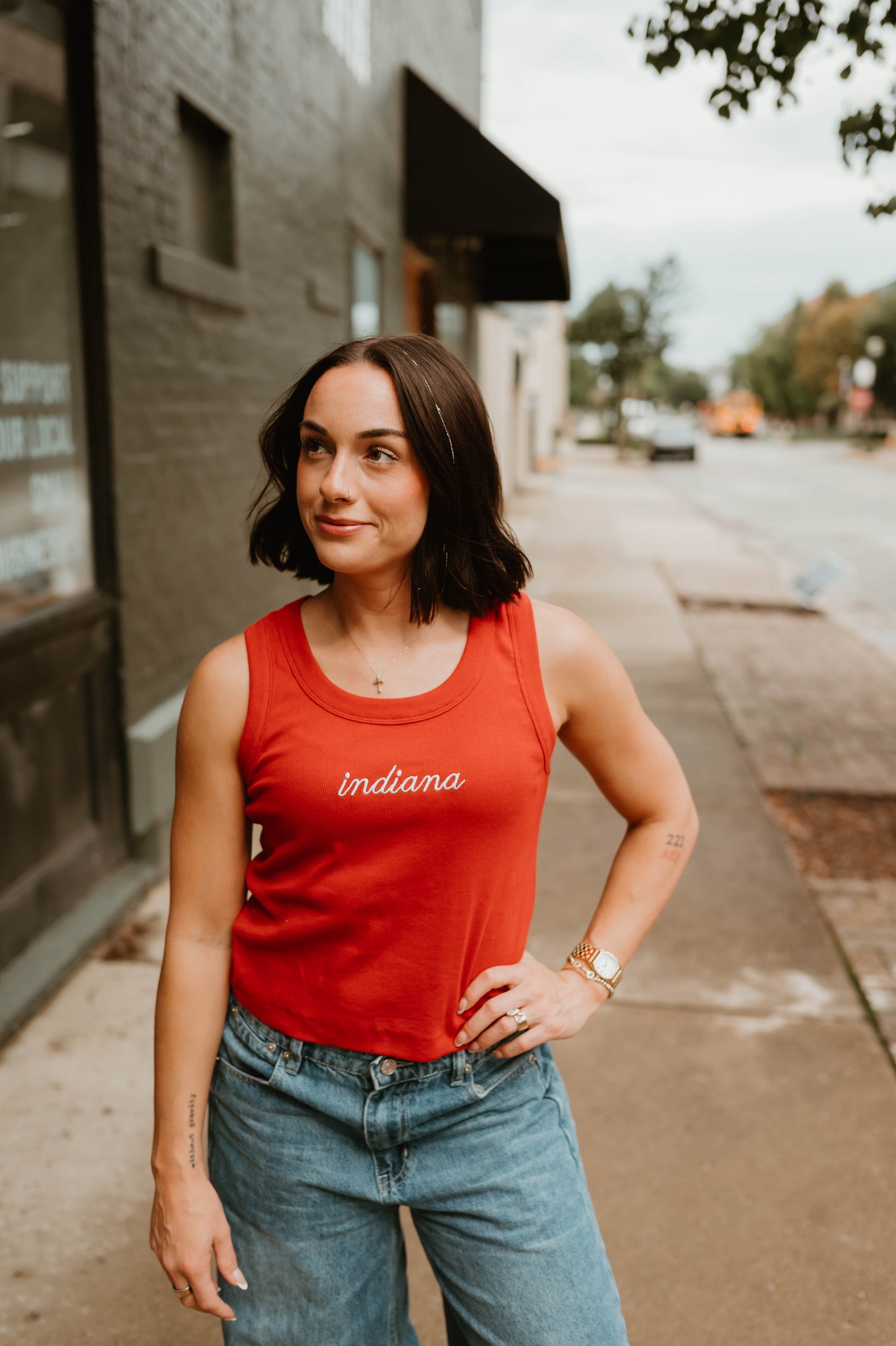 RED RIBBED INDIANA TANK