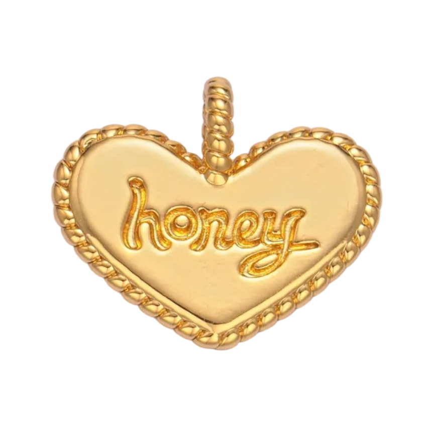 MEDIUM GOLD HONEY HEART CHARM