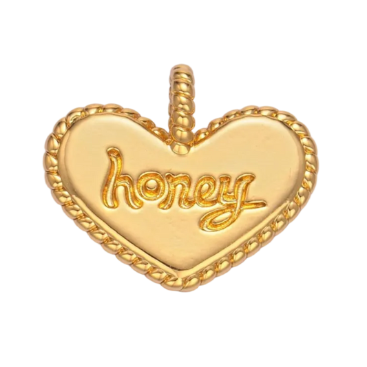 MEDIUM GOLD HONEY HEART CHARM