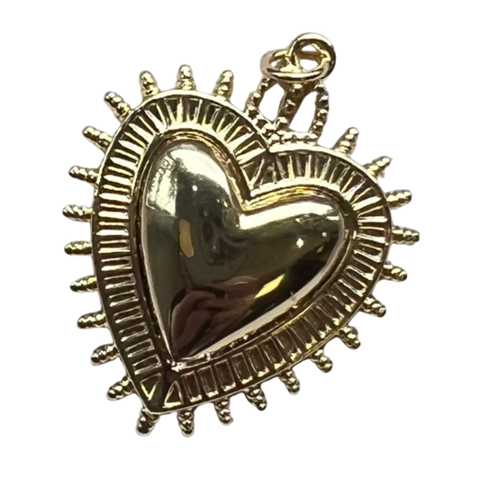 LARGE GOLD EDGE HEART CHARM