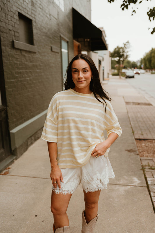 WHITE SATIN LACE TRIM SHORTS