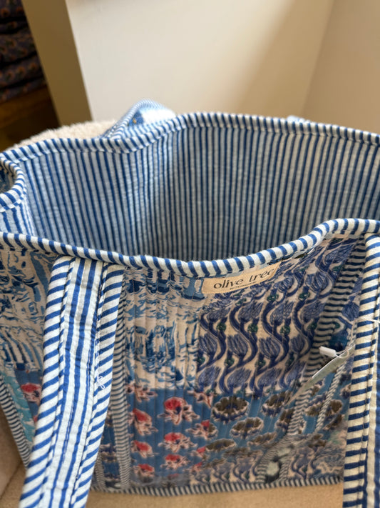 BLUE PATCH TOTE BAG