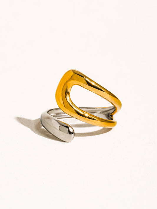 GOLD SILVER NON TARNISH WRAP RING