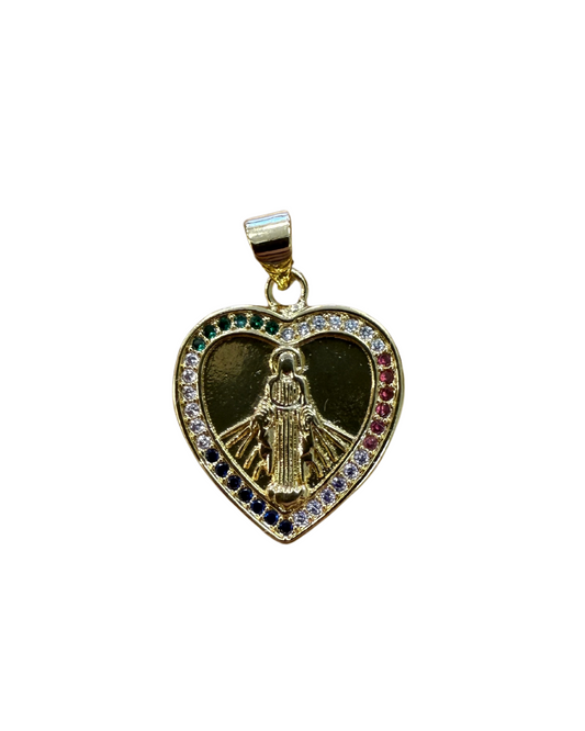 MULTI COLORED HEART CHARM