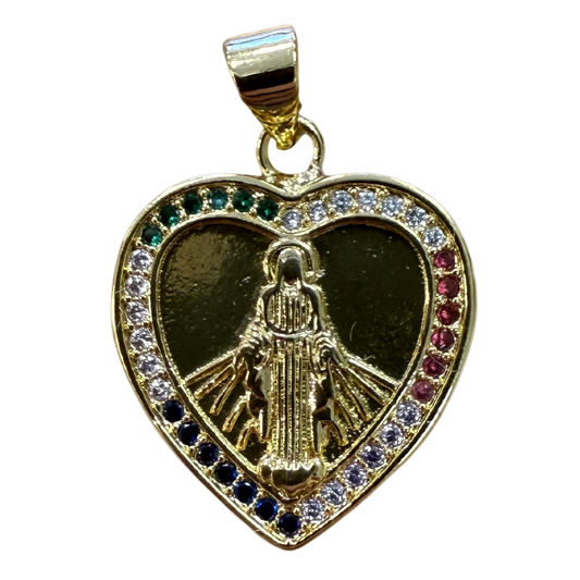 MULTI COLORED HEART CHARM