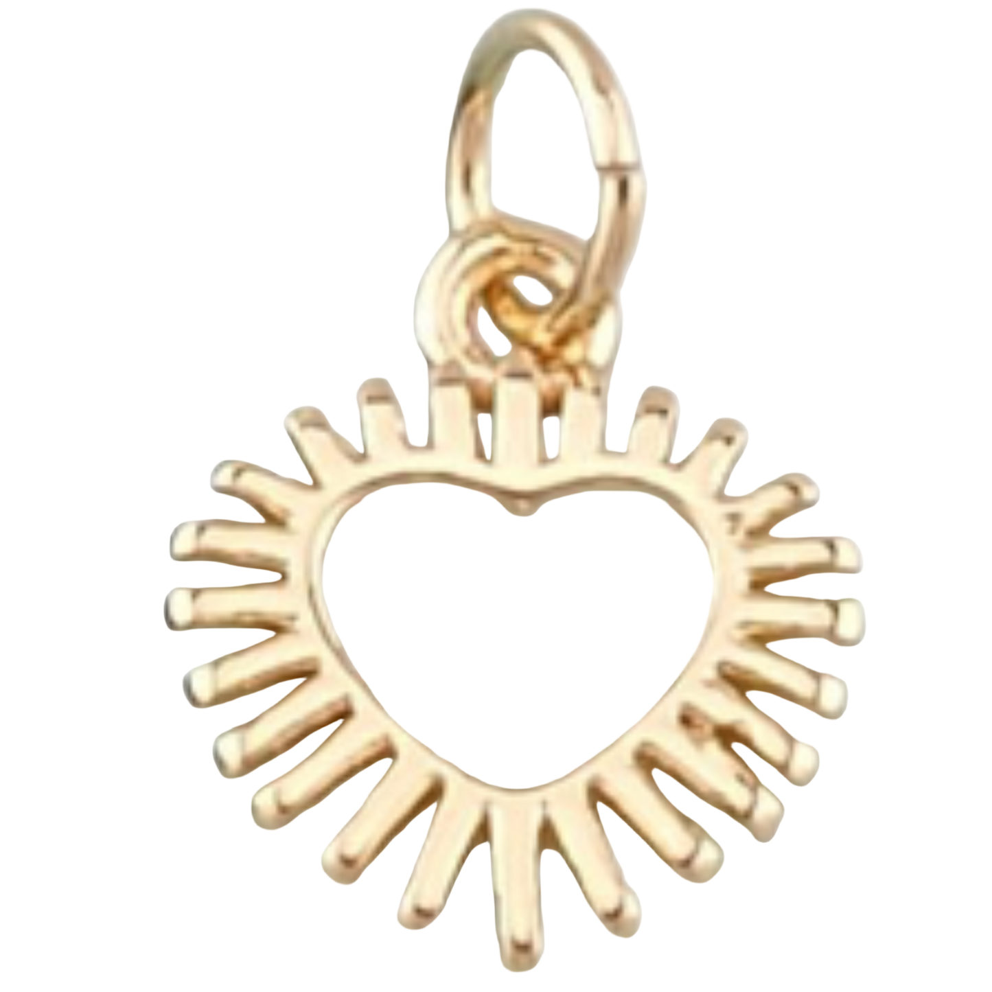 GOLD MINI HEART SUNBURST CHARM