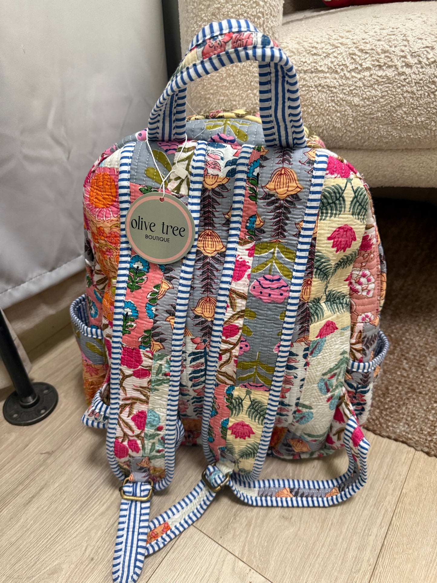 MULTI COLOR PATCH BACKPACK